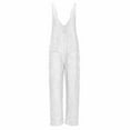 thumbnail image 7 of BRGZLK Women's Casual Summer Jumpsuits 2025 Casual Sleeveless Y2K Romper Long Playsuit Strap Button Jumpsuit White L, 7 of 7