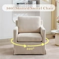 thumbnail image 2 of 30'' Wide Swivel Accent Chair, Mid Century Upholstered Reading Chair with Removable Back Cushion, 360 Degree Comfy Armchair Single Sofa Chair for Living Room, Nursery, Beige, 2 of 9