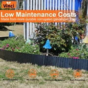 Vinci Garden Landscape Edging Border, 12 Inch x 20 FT Corrugated Sturdy Metal Easy Installation Safe Hemmed Lawn Garden Border Edges for DIY Flower Beds,Pathways and Patio Design-Black