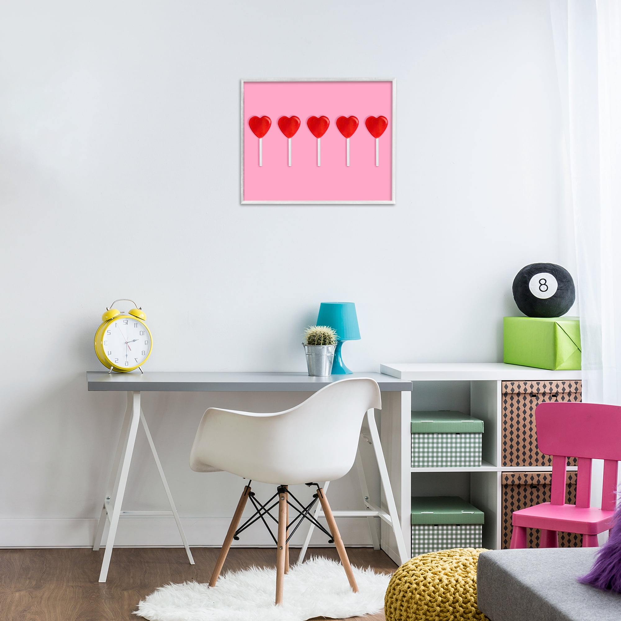 Stupell Industries Valentine's Heart Pops White Framed Giclee Art, design by LISH Creative
