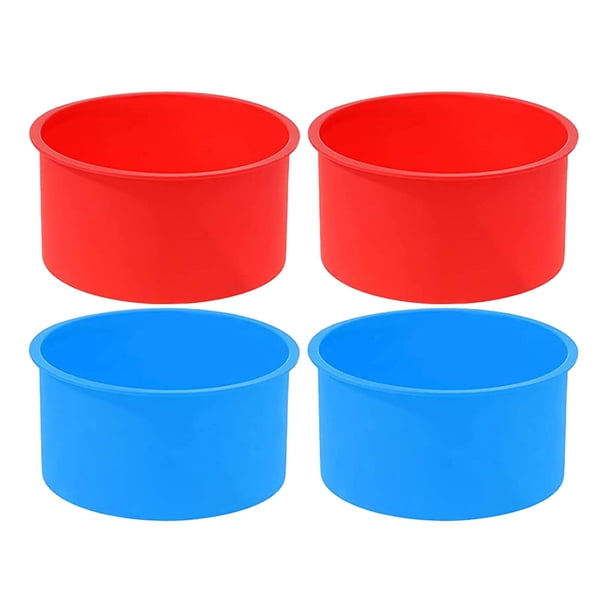 Juego de 4 moldes de silicona antiadherentes para hornear pasteles y tartas.