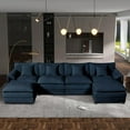 thumbnail image 2 of 143.31" Modular Sectional Sofa,U-Shaped Chenille Sofa Couch with Movable Ottoman,Modern 6 Seat Cloud Sectional Couches for Living Room Office Home (Blue, U-6 Seater), 2 of 9