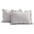 thumbnail image 4 of Lush Decor Light Gray Allison Ruffle Skirt Bedspread Shabby Chic Farmhouse Style Lightweight 3 Piece Set Queen, 4 of 4