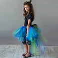 thumbnail image 5 of Falda tutú de plumas de pavo real para niñas, falda tutú de tul con cola para niñas pequeñas, faldas mullidas para niñas, disfraz de fiesta de Halloween de 1 a 14 años, 5 of 5