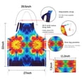 thumbnail image 7 of Colorful Tie Dye Flowe Apron-Garden Aprons for Women with Pockets-Cotton Linen Waterproof Kitchen Cooking Gardening Aprons Adjustable for Kitchen,Cooking,BBQ and Salon 33x27 Inch, 7 of 7