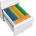 thumbnail image 6 of Mobile File Cabinet with 3 Drawers, Under Desk Metal Filing Cabinet on Wheels, Storage Cabinet with Lock for Legal/Letter/A4 Files, Fully Assembled, White, D8949, 6 of 12