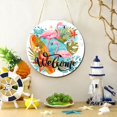 thumbnail image 3 of Ymaotrade Farmhouse Summer Welcome Door Sign for Front Door Porch Decor 12in, Tropical Theme Flamingo Sign, Farmhouse Welcome Door Hanger for Front Door Porch, Summer Home Office Decoration12in, 3 of 7