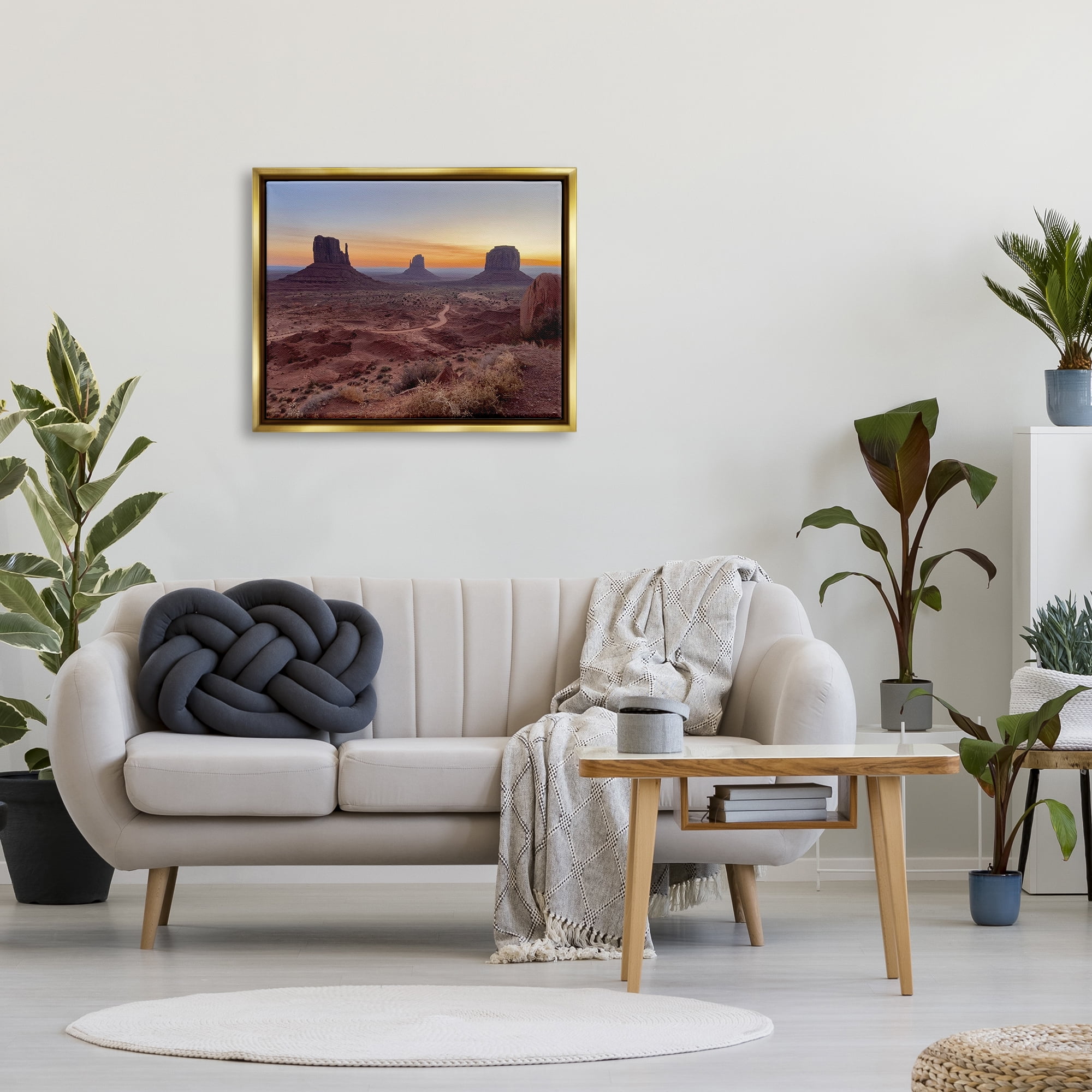 Stupell Industries Canyon Buttes Landscape Landscape Photography Gold Floater Framed Canvas Art Print Wall Art, 31 x 25