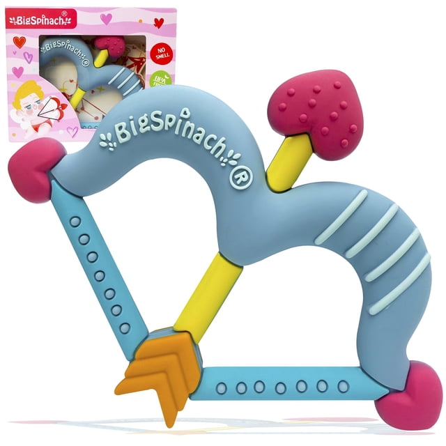 Teether BIGSPINACH Cupido Lazo de silicona con forma de corazón, color azul bebé