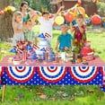 thumbnail image 6 of MYFLOCY 4th of July Disposable Plastic Tablecloth 54" x 108" Waterproof Patriotic Memorial Party Decorations (Floral Edged 3 Pack), 6 of 8