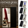 thumbnail image 1 of Vacemry 3Pcs European Style Dip Pen Set, Antique Feather Quill Pen with Ink Bottle and Replacement Nibs, Calligraphy Writing Gift for Friends Family TeachersStudents, Home Office Desk Decor, 1 of 9