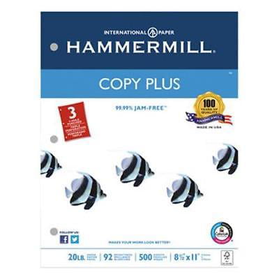 Hammermill Copy Plus 3-Hole Punch Paper, 8-1/2 x 11, 500