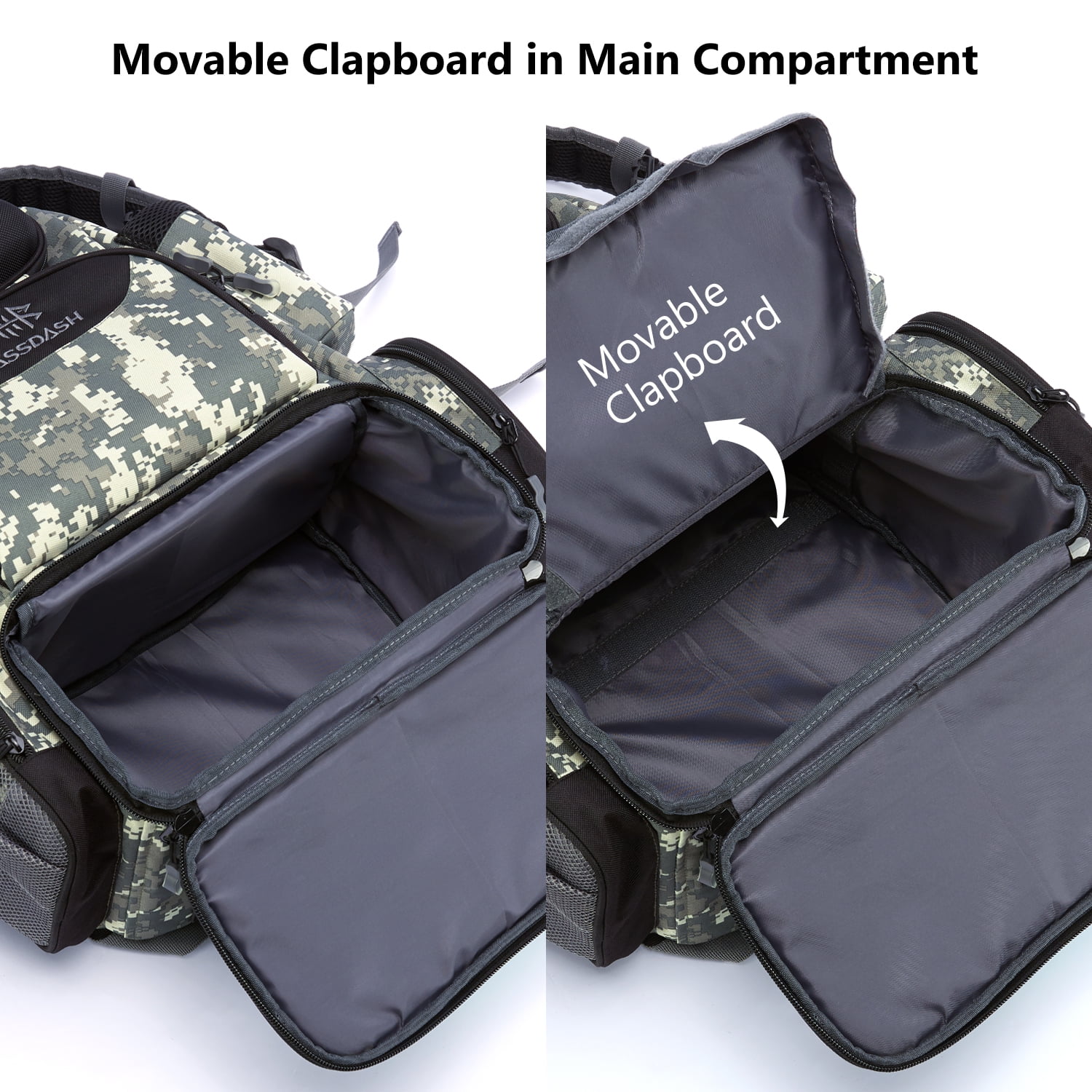 Bassdash Fishing Tackle Backpack Water Resistant Lightweight Tactical Bag Soft Tackle Box with Rod Holder and Protective Rain Cover