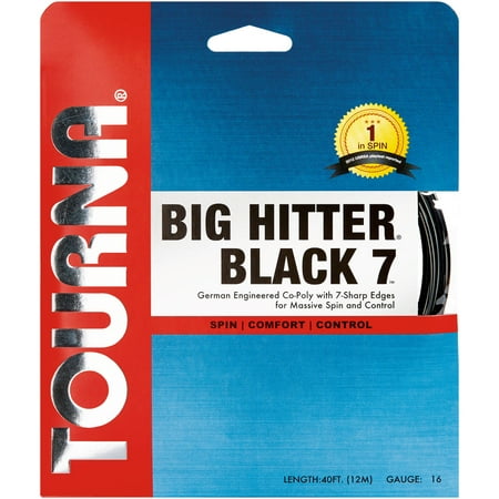 Tourna Big Hitter Black 7 Tennis String, 16G (Best Tennis Strings For Spin)
