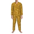 thumbnail image 3 of Kdxio Gold Glitter Men’s Pajama Set Pajamas For Men 2 Piece PJ Set with Men Pajama Pants and Long Sleeve T-Shirt Lounge Set-, 3 of 7