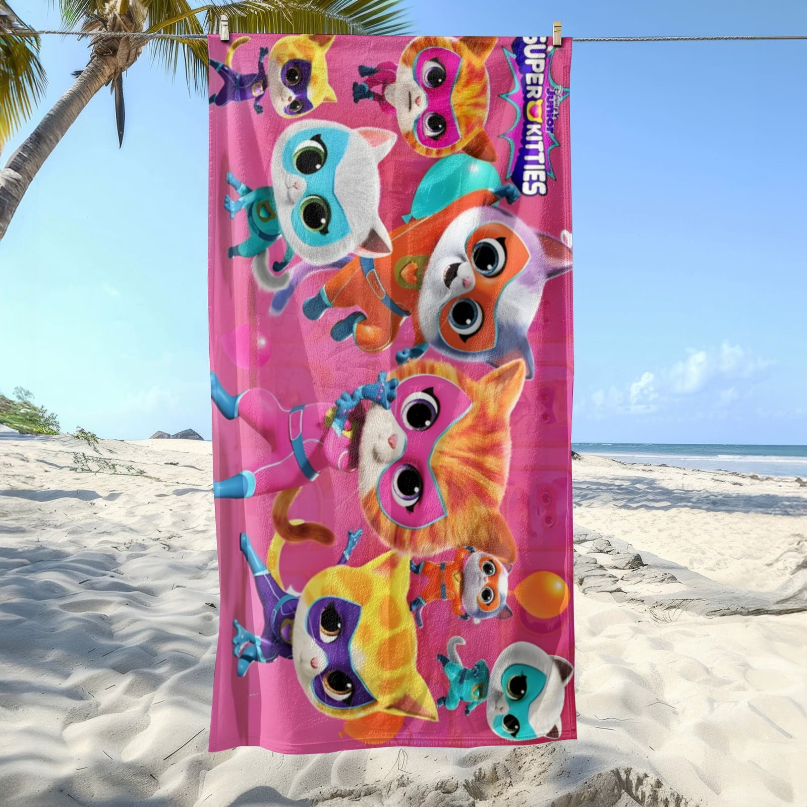 Super Kitties Gifts Beach Towel for Women Girl Birthday Inspired Fan Bath Outdoor Music Lover
