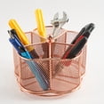 thumbnail image 4 of Yokua Metal Mesh Desk Organiser Pen Holder with Keychain Hook and 5 Compartments, 4 of 14