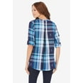 thumbnail image 2 of Roaman's Women's Plus Size Soft Plaid Button-Front Shirt, 2 of 4