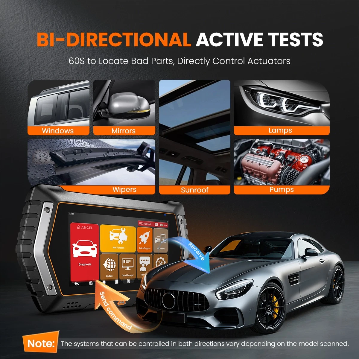 [Second Hand] ANCEL V3 PRO Bidirectional OBD2 Scanner Car Diagnostic Tool Full System Scanner + BM410 Car Battery Tester