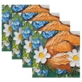 thumbnail image 5 of BZSMCE Satin Native Fab Cotton Dinner Napkin Fox Sleeping Among Flowers Reusable, 5 of 8