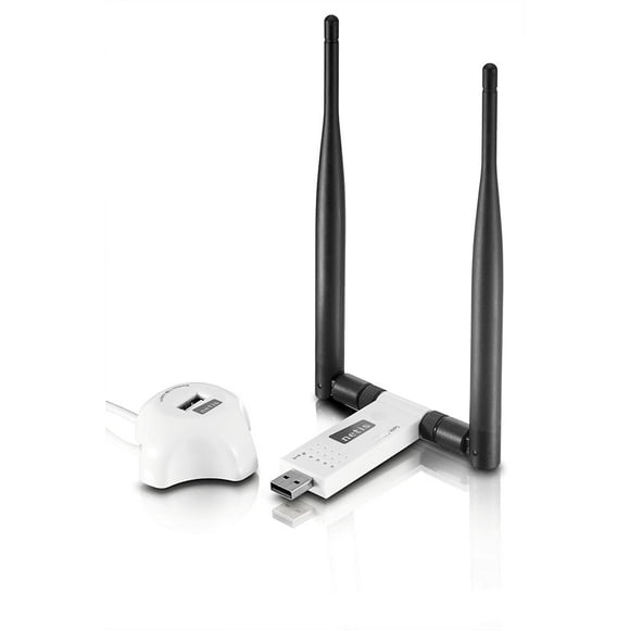 Netis Wireless N 300Mbps Long-Range USB Adapter with Two 5dBi Antennas and USB 2.0 Cradle (WF-2116)