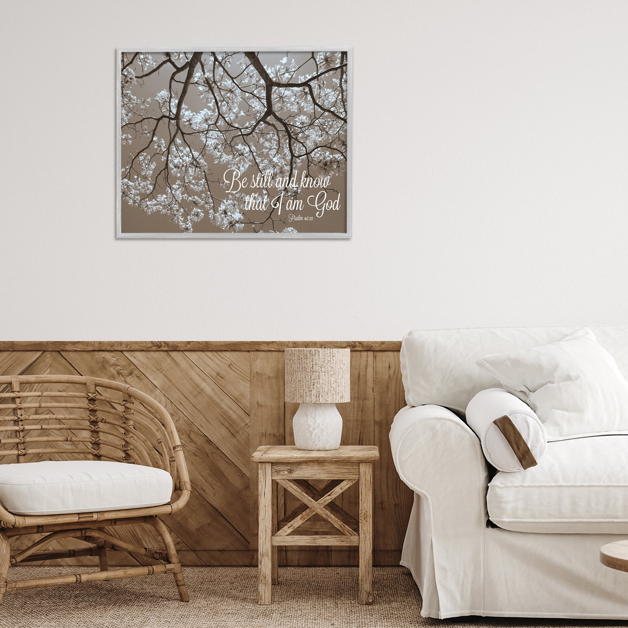 Stupell Industries Be Still Apple Blossoms Gray Framed Giclee Art, design by Gail Peck