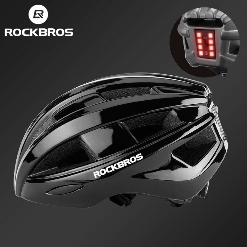 ROCKBROS Adjustable Cycling Helmet with Taillight 24 Vents USB Charging Waterproof