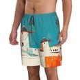 thumbnail image 2 of Sikiie Colorful Greek Windmills Print Men's Beach Shorts, High Elastic Quick-drying Shorts - with Drawstring and Slip Pockets, Suitable for Beach, Sports, Vacation-3X-Large, 2 of 6