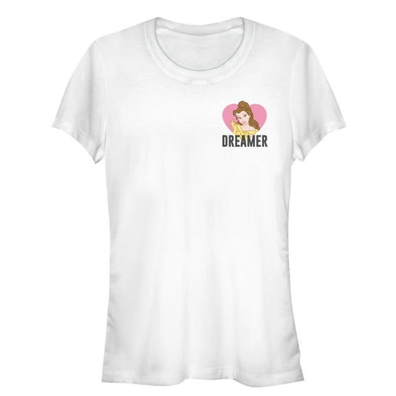 Junior's Beauty and the Beast Dreamer Badge  Graphic Tee White 2X Large