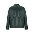 thumbnail image 4 of Olyvenn Leather Jacket for Men - Real Lambskin Vintage Trucker Mens Leather Jackets Lapel Neck Fashion Biker Jacket Green 12, 4 of 6