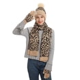 thumbnail image 4 of SuTry Women's Modern Stylish Winter Knitted Warm Sets Including Gloves Hats Scarves Three Piece Set with Thick Velvet Lining for Cold Weather(Beige#7,Free Size), 4 of 5