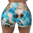 thumbnail image 2 of Picia Vintage Map Travel Essentials Printed Workout Shorts for Women Seamless Scrunch Butt Lifting High Waisted Yoga Gym Booty Running Moisture-wicking Short Pants-XX-Large, 2 of 9