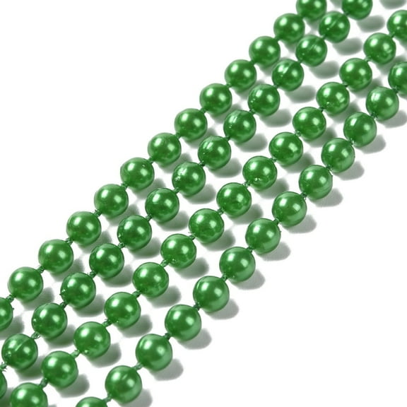 1 roll Acrylic Imitation Pearl Beaded Trim Garland Strand Great for Door Curtain and Wedding Decoration DIY Material Green 5mm 30m/roll