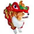 thumbnail image 3 of Pet Dog Costume Lion Dance Dragon Dance Clothing Chinese New Yea Costume Pet Makeover Funny Clothes Red Lucky Cosplay Costume Pet Makeover Funny Clothes Dog Festival Red Lucky Cosplay Costume, 3 of 7