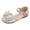 A68-White, variant on Girls Bow Sandals Open Toe Ankle Strap Flat Sandals Flower Girl Party Dress Shoes,Comfy Non-Slip(Red,10)