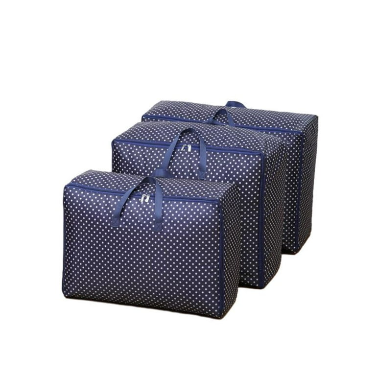 KYAIGUO 3PCS Cloth Storage Bag Oxford Cloth Large Moving Bags Quilt Storage Bags with Zipper Garage Grocery Storage Bag Can Be Folded and Disassembled