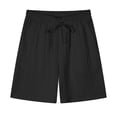 thumbnail image 1 of pstuiky Pantalones cortos de entrenamiento para hombre, Pantalones cortos casuales y modernos de verano para hombre con cintura elástica y cordón de color sólido Pantalones cortos de golf, 1 of 8