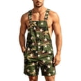 thumbnail image 2 of EliteGoogv Mens Denim Shortalls Patriotic 4th of July Outfit Adjustable Straps Patch Pockets Casual Shorts For Men 250th Independence Day Summer Overalls 2XL, 2 of 4