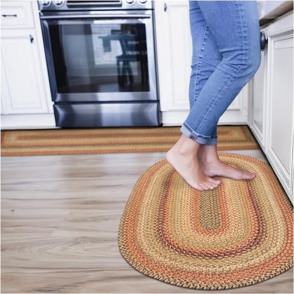 Homespice Kingston Jute 2x3' Brown Braided Rug, Oval Rug, Entryway Rug, Kitchen Rug, Bathroom Rug