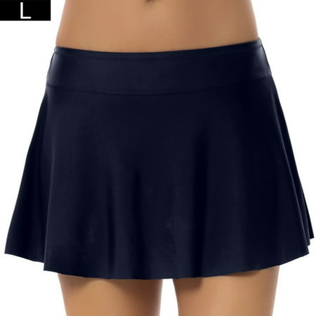 

BESTHUA Women Solid Swim Skirt Built-in Brief Tummy Control Tankini Bottoms Bikini Swimsuit Briefs