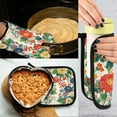 thumbnail image 5 of Yayeee Oven Mitts and Pot Holder Set of 2 Heat Resistant Kitchen Gloves Baking Hot Pad, Colorful Flowers Pattern, 5 of 5