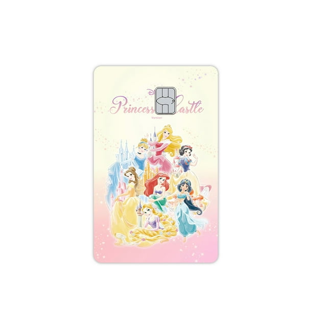 Cartoon Credit Debit Card Matte Skin Stickers Transportation Card Decoration Elsa Ariel Cinderella Belle Princess Girls Decal