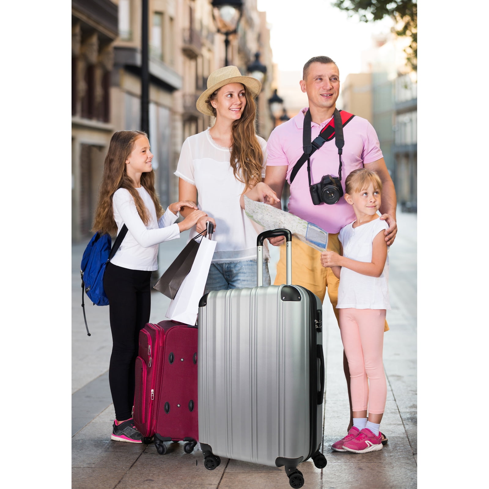 CalBags Kemyer Quest 25-Inch Hardside Lightweight Expandable Spinner Suitcase Luggage - Silver