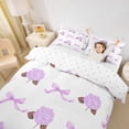 thumbnail image 2 of Erosebridal Garden Hydrandrea Flower Queen Duvet Cover Set for Girls, Kawaii Purple Bow-Tie Bedding, Reversible 3 Pieces, 1 Duvet Cover and 2 Pillowcases, No Comforter, 2 of 6