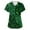 Dark Green #101, variant on St Patricks Day Scrub Tops for Women Clover V Neck Irish Workwear Shamrock Short Sleeve Holiday Nursing Uniform with Pockets Fluorescent Green 3XL