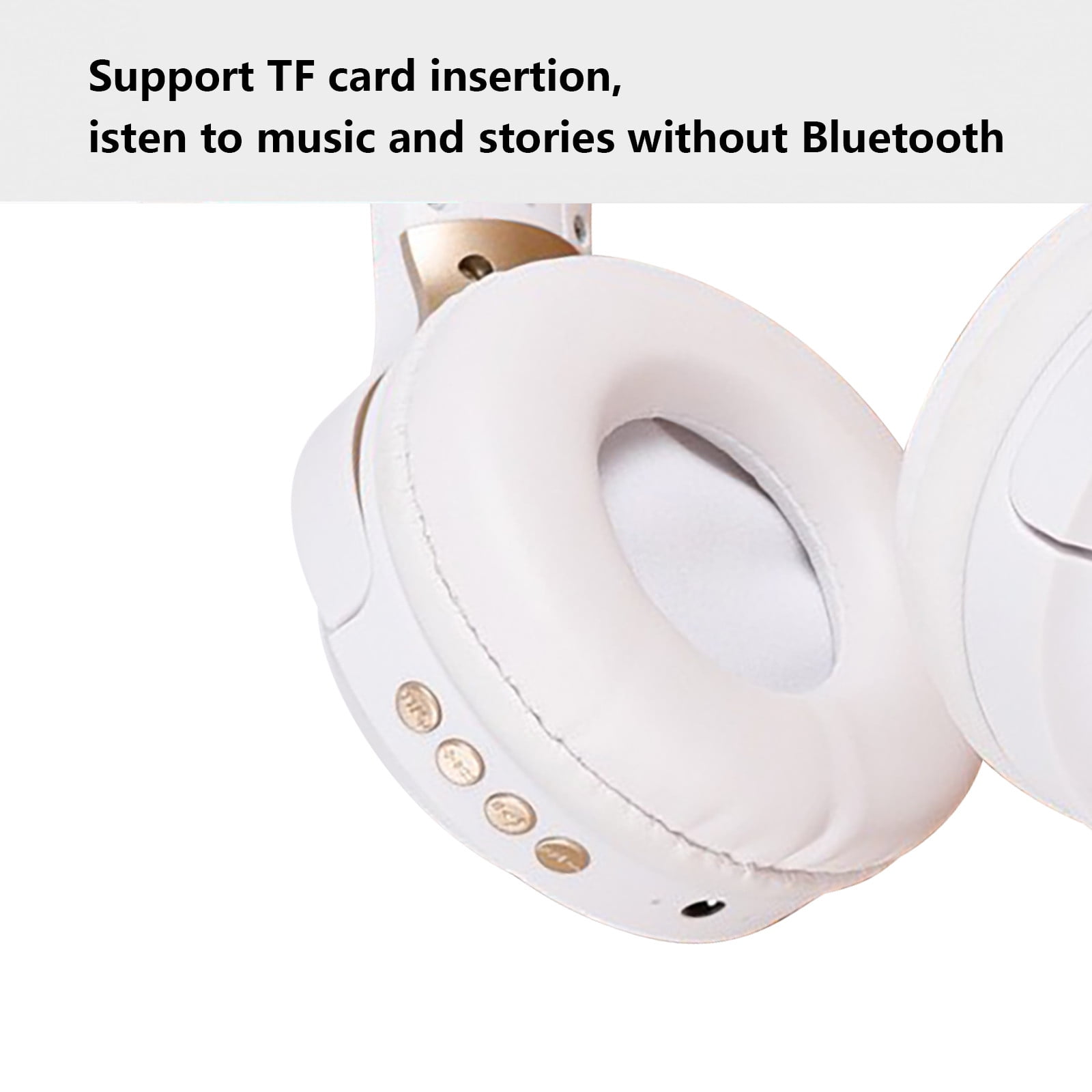 Bluetooth Headphones, 120H Playtime Headphones Wireless Bluetooth with 3 EQ Modes, Low Latency, Hands-Free Calls, Over Ear Headphones for Travel Home Office Cellphone PC - White