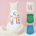 thumbnail image 2 of Trendy Cats T-shirt - Letter Print Summer Attractive Pet Tops for Home Wear, 2 of 8