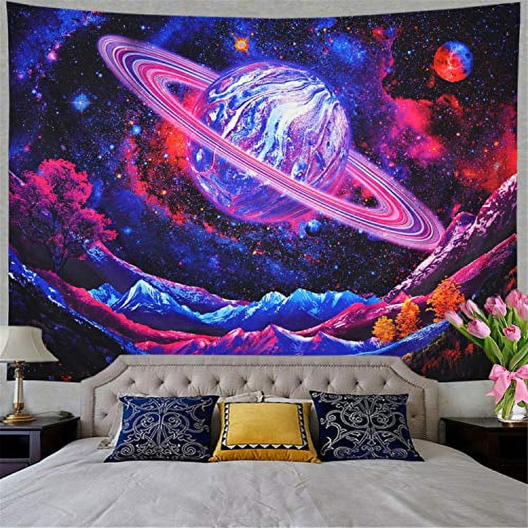 Bohemian Room Decor Wall Tapestry Moon Starry Sky Psychedelic