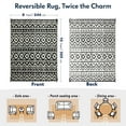 thumbnail image 2 of Waterproof Outdoor Rug 8x10 ft, Reversible Outdoor Plastic Straw Rug, Easy to Clean Outdoor Patio Rug, Portable Outdoor Carpet for Patio, RV, Deck, Balcony, Backyard, Picnic, Geometric Diamond, Gray, 2 of 5