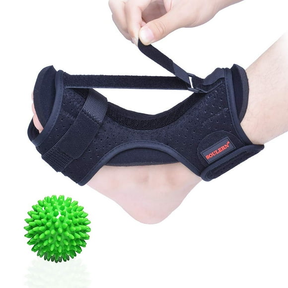 Plantar Fasciitis Night plint Drop Foot Orthotic Brace,Improved Dorsal Night plint for Effective Relief from Plantar Fasciitis, Achilles Tendonitis, Heel and Ankle Pain with Hard piky Massage Ball